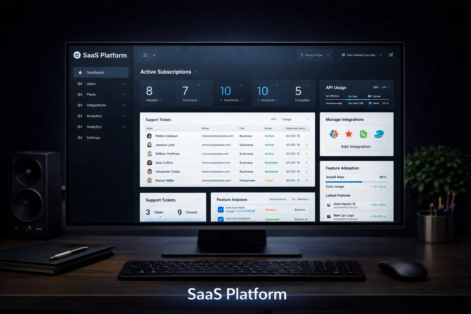Custom SaaS platform and software dashboard